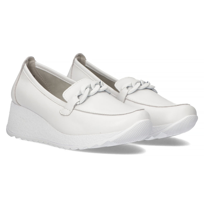 Skórzane półbuty Filippo DP3632/22 WH białe