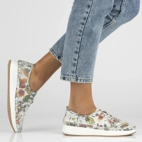 Leather shoes Filippo DP6102/24 WH FL white flowers