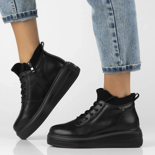 Leather boots Filippo DBT6506/24 BK black