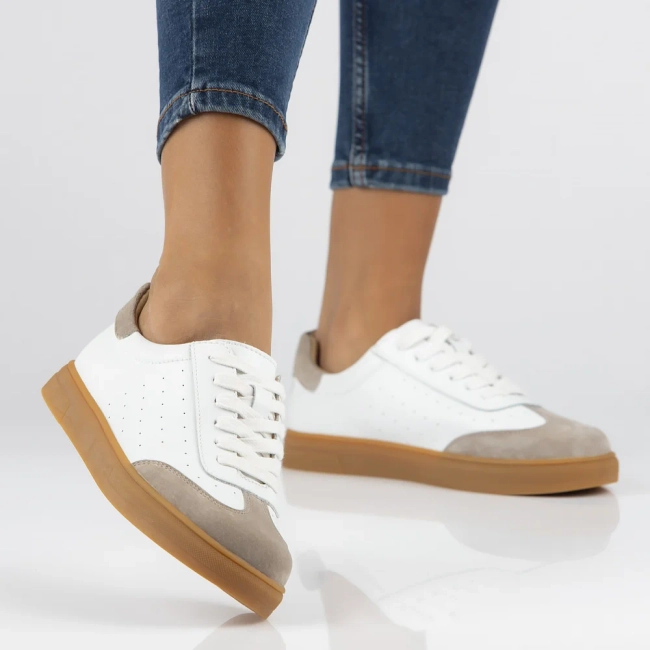 Leather shoes Filippo DP6128/24 WH BE white