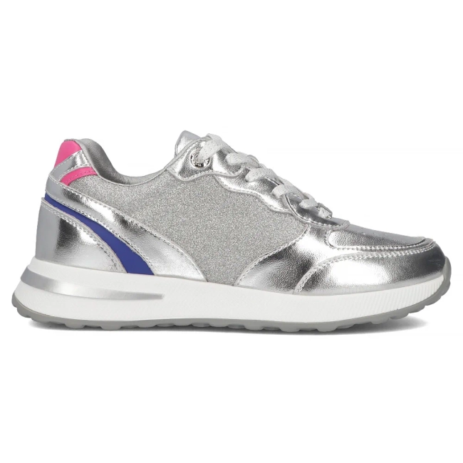 Skórzane sneakersy Filippo DP6724/25 SI srebrne