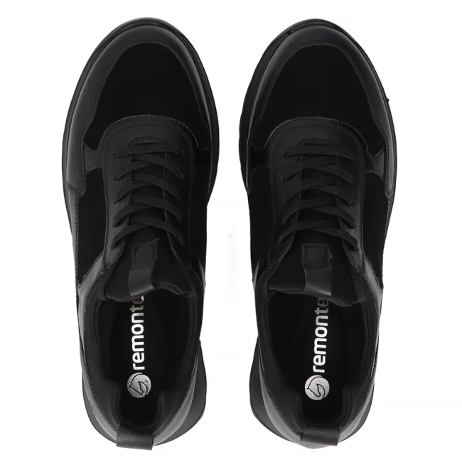 Skórzane sneakersy Remonte D2V00-00 czarne