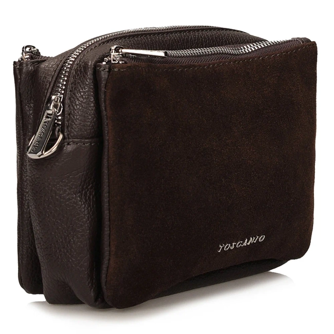 Leather handbag Toscanio G81 dark brown