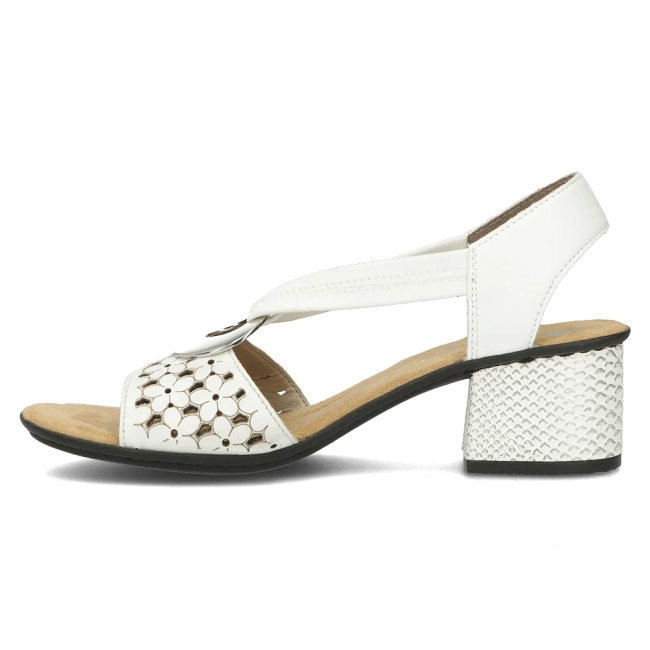 Leather sandals Rieker 64677-80 white