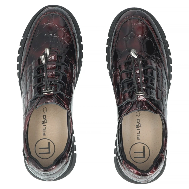Leather shoes Filippo DP8102/26 BG CR burgundy