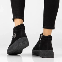 Leather platform ankle boots Filippo DBT8090/26 BK black