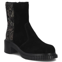 Leather heeled ankle boots Filippo DBT8068/26 BK MLT black
