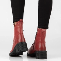 Leather heeled ankle boots Filippo DBT6501/26 RD red