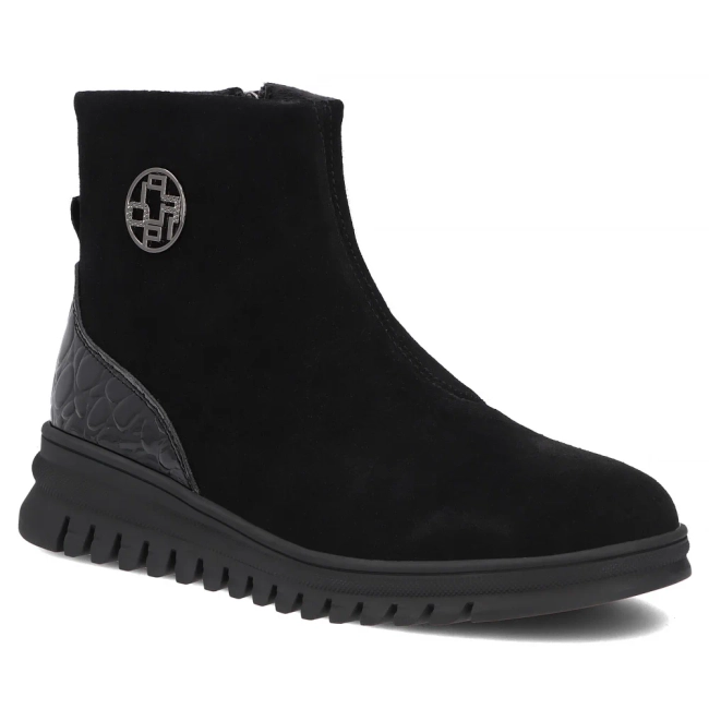 Skórzane botki Filippo DBT8074/26 BK czarne