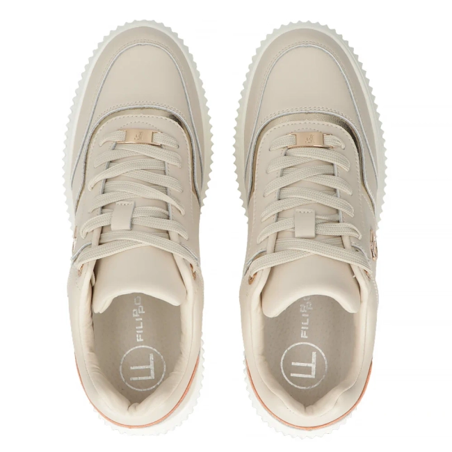 Skórzane sneakersy Filippo DP6727/25 BE beżowe