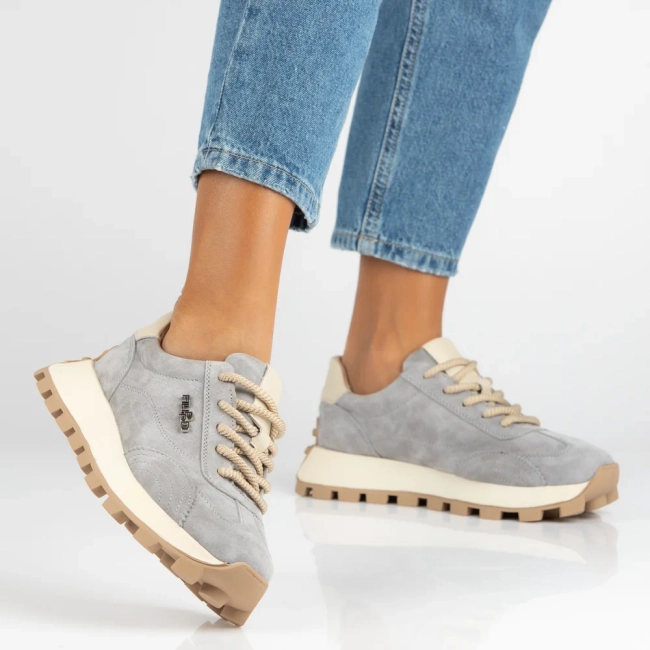 Leather sneakers Filippo DP7498/26 GR grey