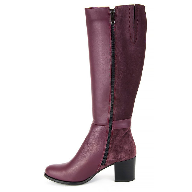 Kozaki FILIPPO 2070 bordo lico + welur