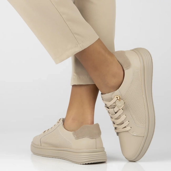 Leather sneakers Filippo DP6860/25 BE beige