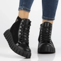 Skórzane trzewiki Filippo DBT6313/24 BK czarne