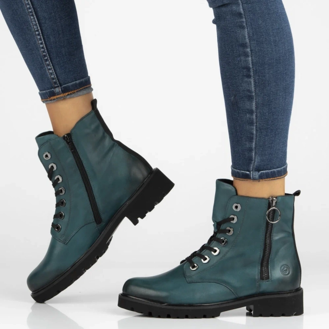 Leather ankle Boots Rieker D8671-12 blue
