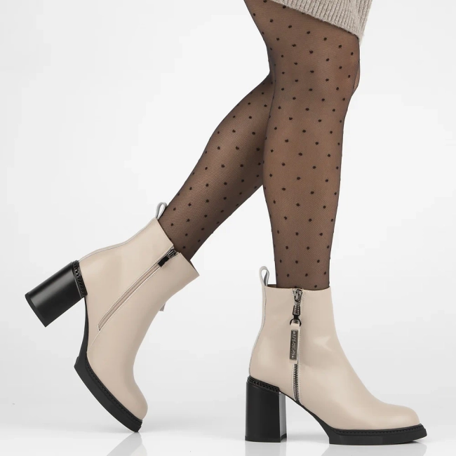 Leather ankle boots Filippo DBT6641/24 BE beige