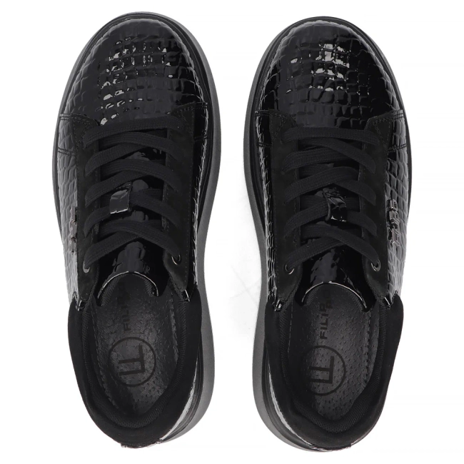 Skórzane sneakersy Filippo DP7412/25 BK CR czarne