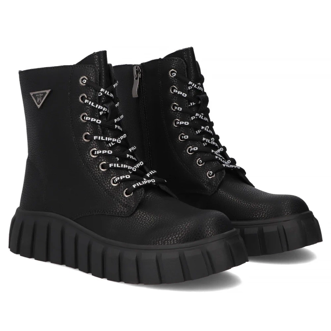 Leather ankle boots Filippo DBT7257/25 BK black