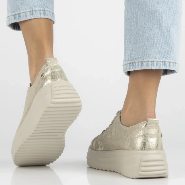 Leather sneakers Filippo DP6795/26 GO gold