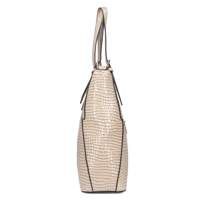 Beige shopper bag beige croco