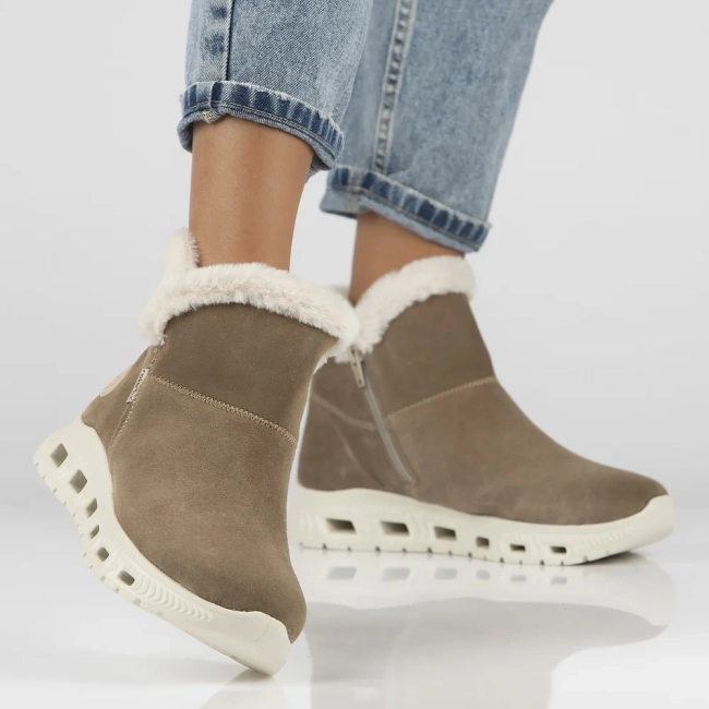 Ankle Boots Rieker leather M6050-64 beige