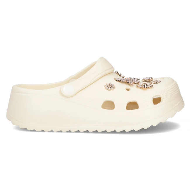 Klapki Filippo DK6690/24 WH kremowe