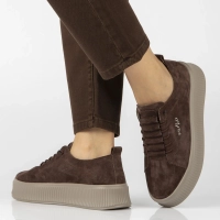 Skórzane sneakersy Filippo DP8343/26 D BR ciemnobrązowe