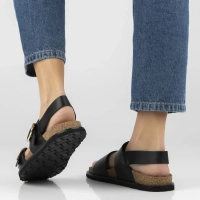 Leather sandals BOLUS-252 NAPA NEGRO black