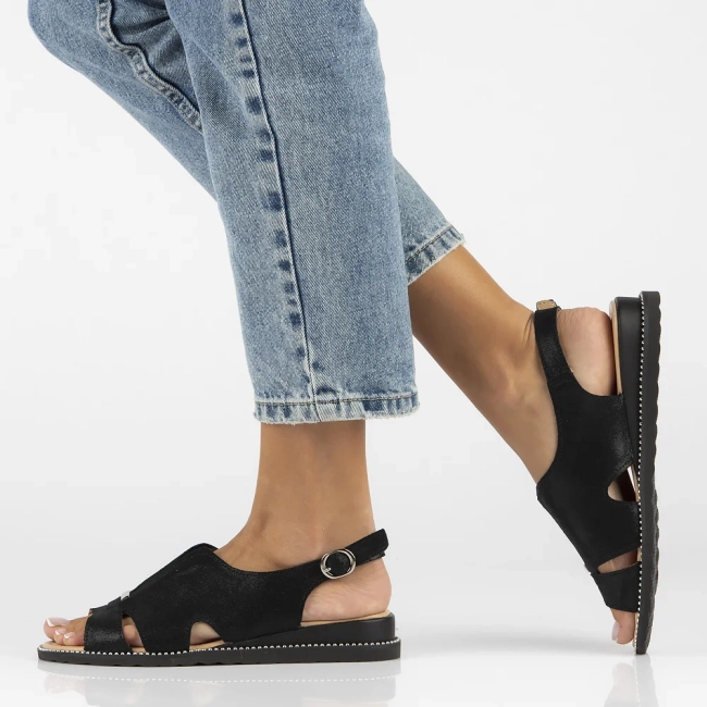 Leather sandals Filippo DS4470/24 BK black