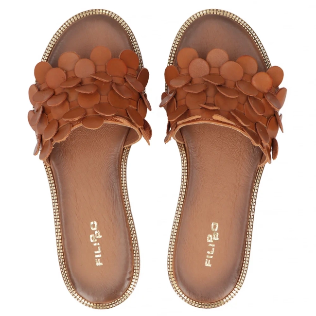 Leather flip-flops Filippo 40381 brown