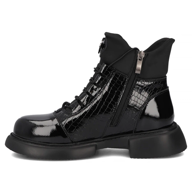 Skórzane botki Filippo DBT7295/25 BK czarne