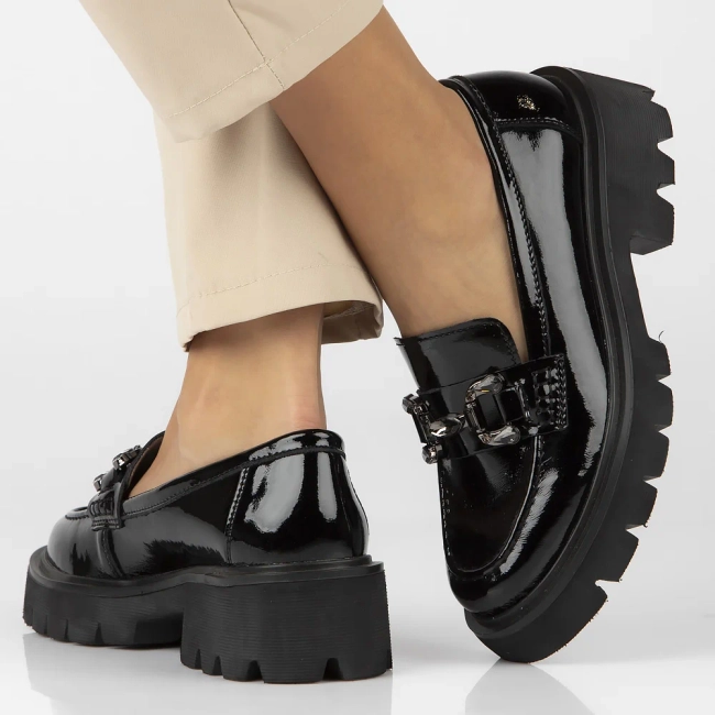 Leather shoes Filippo DP6475/24 BK L black
