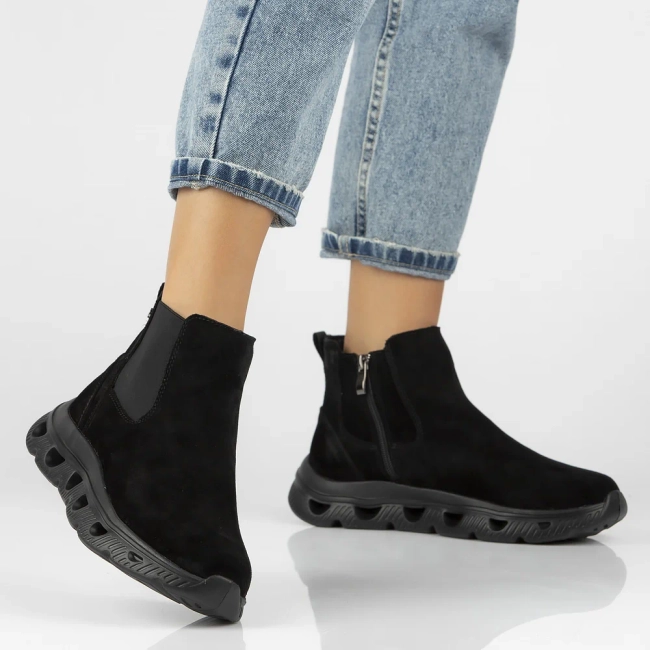 Leather ankle boots DBT6346/24 BK black