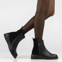 Leather wedge ankle boots Filippo DBT8040/26 BK black