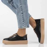 Leather sneakers Filippo DP6117/25 BK BE black-beige