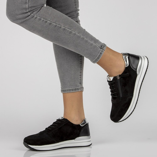 Leather Sneakers Filippo DP2049/21 BK black