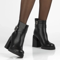 Leather heeled ankle boots Filippo DBT7183/26 BK black
