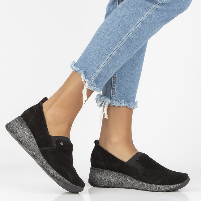 Leather Sneakers Filippo DP1500/22 BK black