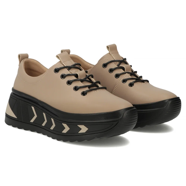 Skórzane sneakersy Filippo DP6427/25 TP taupe