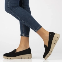 Skórzane półbuty na platformie Filippo DP7002/25 BK czarne