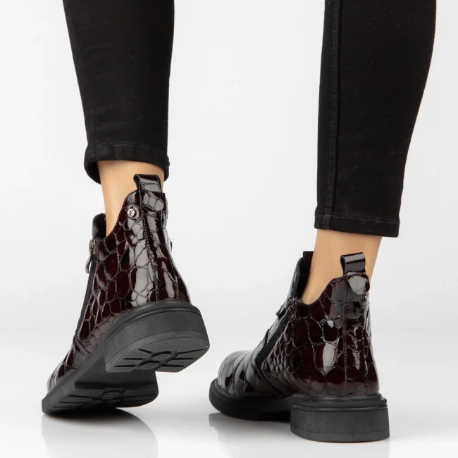 Leather ankle boots Filippo DBT7989/26 BG burgundy