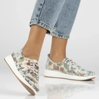 Leather shoes Filippo DP6102/24 WH FL white flowers