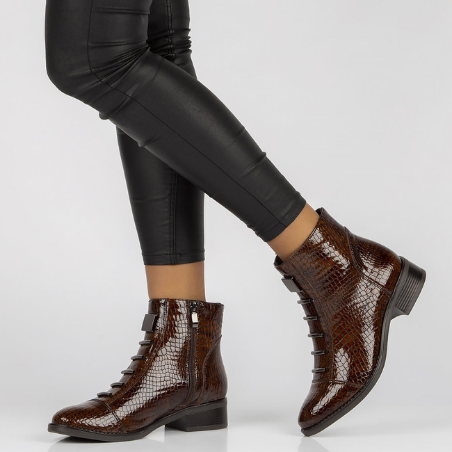 Botki Filippo 457s brązowy krokodyl