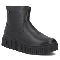 Skórzane botki na platformie Filippo DBT8336/26 BK czarne