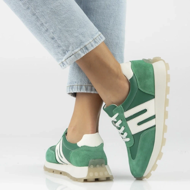 Skórzane sneakersy Filippo DP7690/26 GE zielone