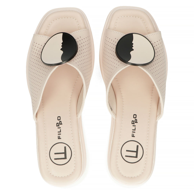 Skórzane klapki Filippo DK4608/23 PI różowe