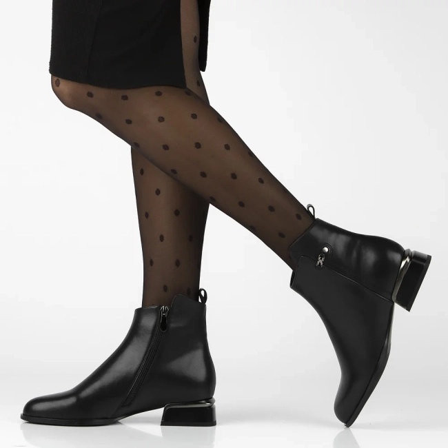 Leather ankle boots Filippo DBT7382/25 BK black