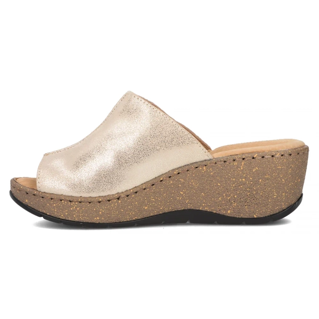 Skórzane klapki Filippo DK6251/24 GO złote