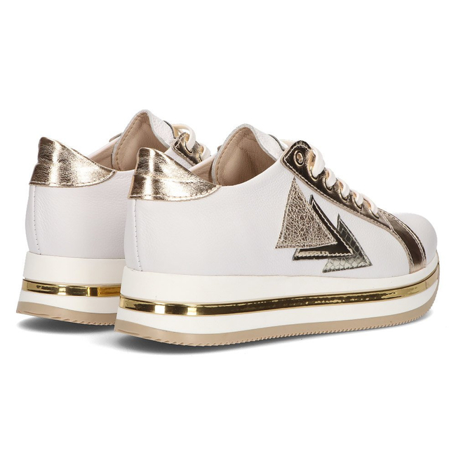 Leather sneakers Filippo 096 white and gold