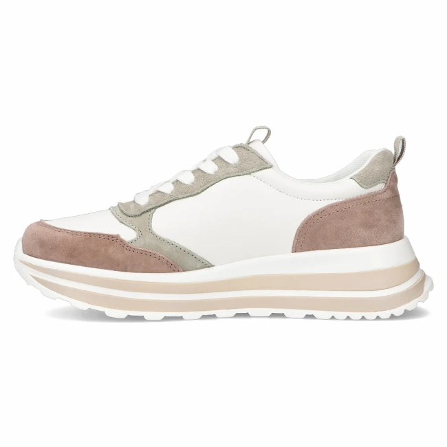 Leather sneakers Filippo DP6787/25 WH BE white beige